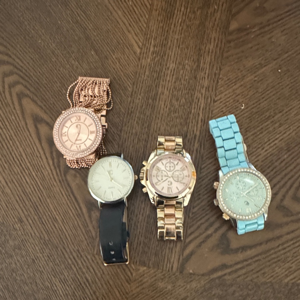 Charming Charlie Rose Gold, Gold, and Blue Watches Set